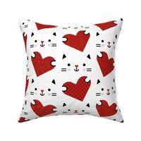 Cats and Hearts- Valentines Day- Large