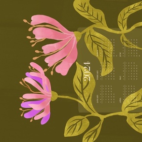 Two Flowers 2024 Tea Towel Calendar