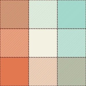 Cozy Twill Plaid / Surreal Orange Teal Small