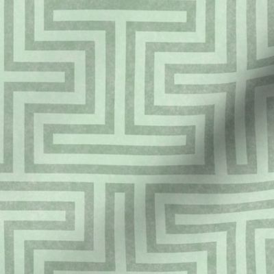 Geometric Greek Inspired Wall Paper in Sage Green
