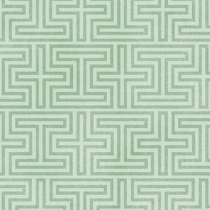 Geometric Greek Inspired Wall Paper in Sage Green