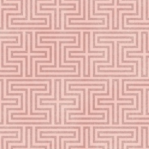 Geometric Greek Inspired Wall Paper in Pink