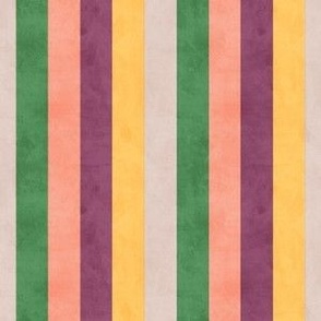 Mid-Century Modern Velvety Stripes- Green & Purple