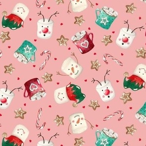 SMALL-Fun Christmas Marshmallows on Blush Pink