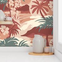 Hawaiian Serene wallscape by kedoki in Half Drop Pattern