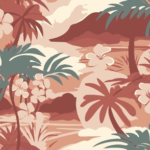 Hawaiian Serene wallscape by kedoki in Half Drop Pattern