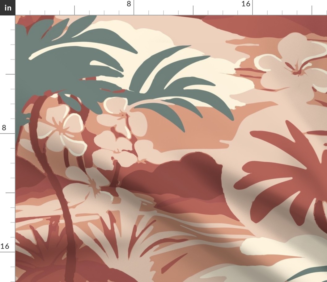 Hawaiian Serene wallscape by kedoki in Half Drop Pattern