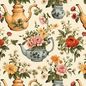 Victorian Floral Teapots #4