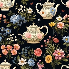 Victorian Floral Teapots #6