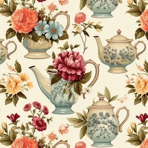 Victorian Floral Teapots #7