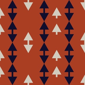 Geometric Arrows Rows - Modern Southwestern - Multi Coloured