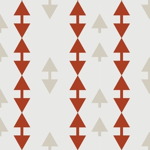 Geometric Arrows Rows - Modern Southwestern - Rich Terracotta  and Neutral Beiges