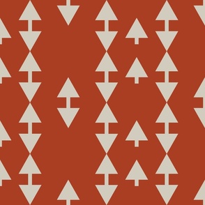 Geometric Arrows Rows - Modern Southwestern - Rich Terracotta and Warm Beige