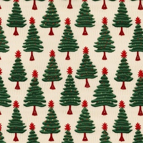 Faux Embroidery Christmas Trees
