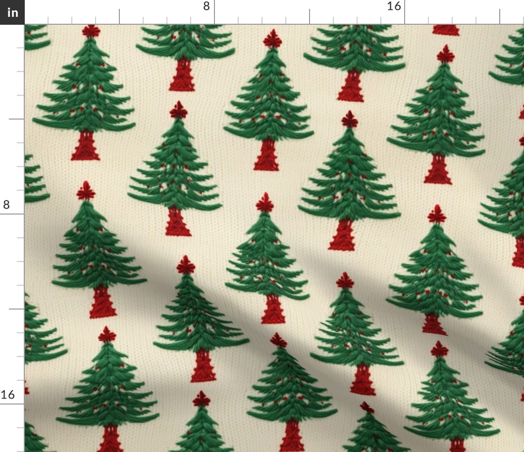 Faux Embroidery Christmas Tree
