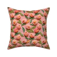 3d Embroidery Pink Peach Pattern