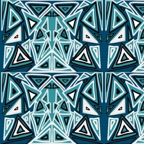 Syfi Masks - Abstract Triangle Shapes - Green Blue