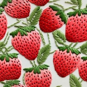 3d Strawberry Summer Fruit Embroidery