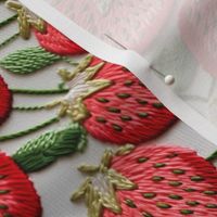 3d Strawberry Summer Embroidery Pattern