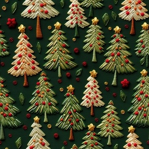 Faux Embroidery Christmas Tree
