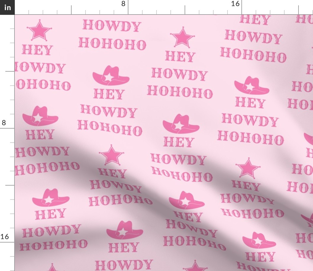 Cowgirl Pink Western Christmas Country Style Hey Howdy Ho Ho Ho Love Xmas