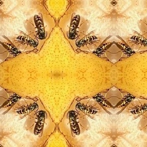 BEES FEASTING ON A BARTLETT PEAR-JUMBO-MIRROR