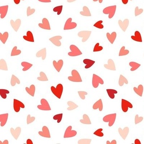 Red, pinks, valentine heart on white 6x6