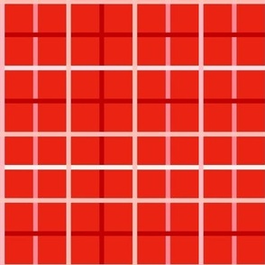 Red, pink, white grid on red background valentines day 6x6