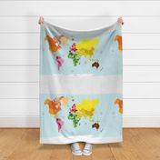 Montessori world map countries and oceans 42"