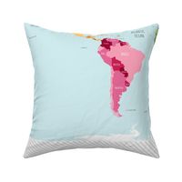 Montessori world map countries and oceans 42"