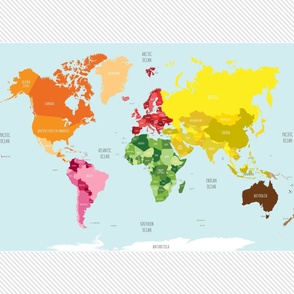 Montessori world map countries and oceans 42"