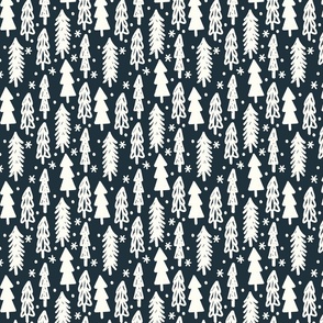 Boho Christmas Trees . Navy