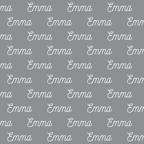 7 per 6" Emma: Nickainley Font on Stella Gray