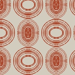 Zen Serene Circles - Retro Circles Multi Line - circle pattern with relaxing earth tones (s)