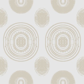 Zen Serene Circles - Retro Multi Line Circles - circle pattern with calming neutral tones  (m)