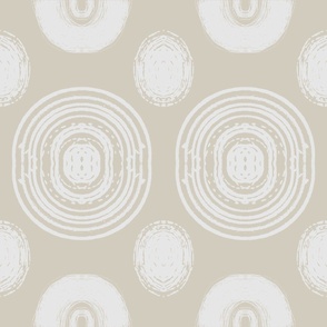 Zen Serene Circles - Retro Multi Line Circles - circle pattern with calming neutral tones  (l)