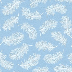 Light Blue Feathers. Serene Wallscapes