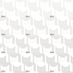 Color Test- Hausepanther Custom- Catstooth- Houndstooth with Cats White and Light Greige Geometric Cats- Cute Cat Check Fabric- Classic Modern Wallpaper- Pied de Poule- 6 inches repeat