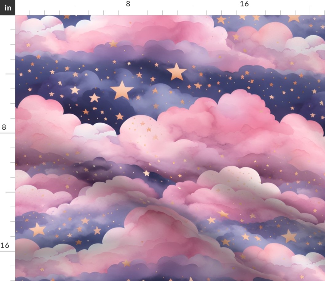 Pink Clouds & Stars - large
