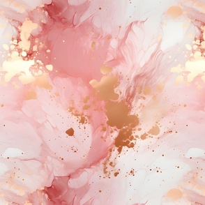 Rose Pink & Gold Watercolor Abstract Paint 