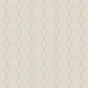 Diamond leaf stripe - green and tan - textured grasscloth