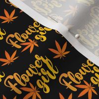 Marijuana Flower Girl Orange on Black