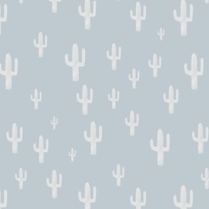 Cactus on grey blue upward - Pantone color 2024 - BFC9D0 L