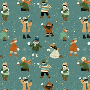 Snowball Fight in dusky blue M