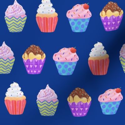 Colorful cupcake-blue