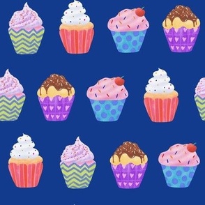 Colorful cupcake-blue