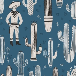 Cactus cowboy in blue L