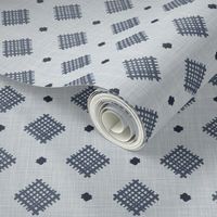 Modern Abstract Woven Diamond Geometric Shapes on Faux Linen Texture