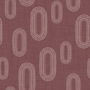 Geometric Oblong Shapes on a Faux Linen Texture Extra Large Scale
