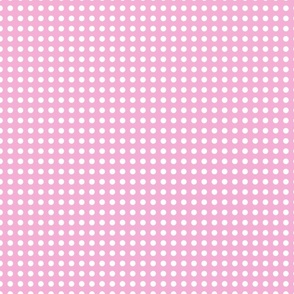 White polka dots on  pink 